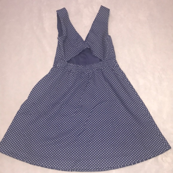 Victoria's Secret V-Neck Blue Polka Dot Dress - Picture 3 of 5